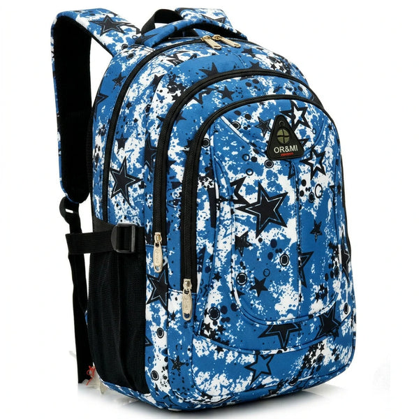 OR&MI - Zaino scuola con imbottitura maschile femminile uomo donna fantasia capiente multitasche spalliere