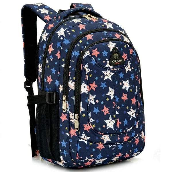 OR&MI - Zaino scuola con imbottitura maschile femminile uomo donna fantasia capiente multitasche spalliere