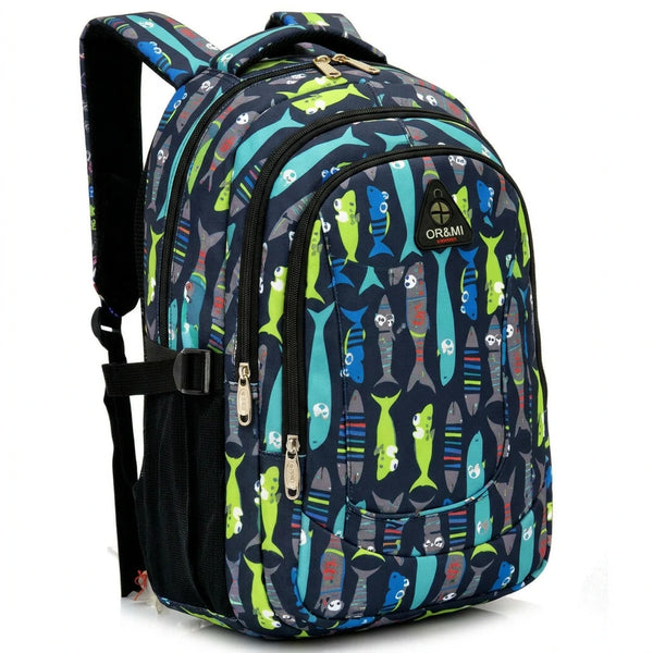 OR&MI - Zaino scuola con imbottitura maschile femminile uomo donna fantasia capiente multitasche spalliere