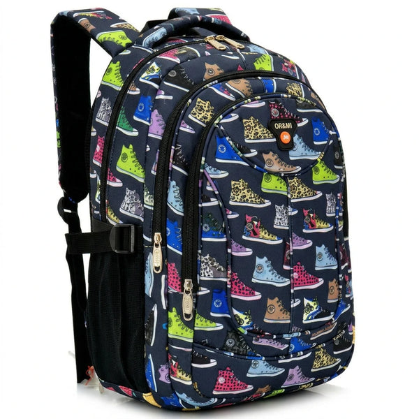 OR&MI - Zaino scuola con imbottitura maschile femminile uomo donna fantasia capiente multitasche spalliere