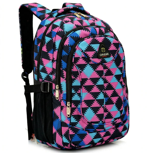 OR&MI - Zaino scuola con imbottitura maschile femminile uomo donna fantasia capiente multitasche spalliere
