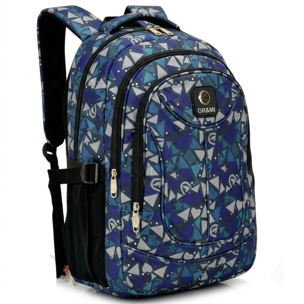 OR&MI - Zaino scuola con imbottitura maschile femminile uomo donna fantasia capiente multitasche spalliere LINEA 2