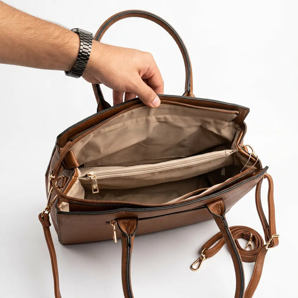 Borsa a bauletto biker lucchetto ciondolo donna elegante rigida