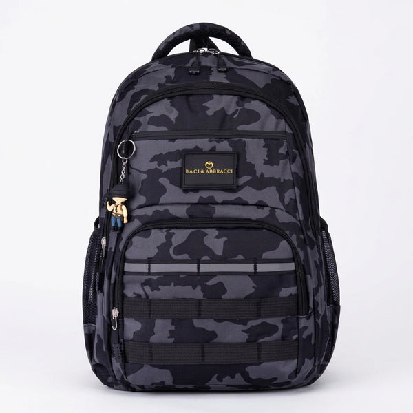 Baci&Abbracci - Zaino scuola viaggio con imbottitura maschile femminile uomo donna fantasia militare