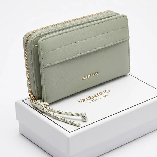Valentino Creations - portafoglio firmato donna con scatola porta carte donna novità simil pelle idea regalo zip