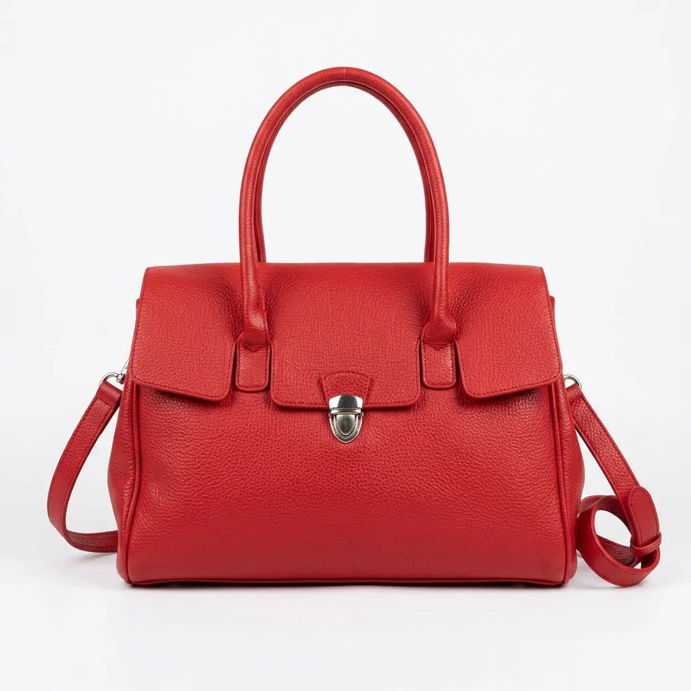 La Bellin - borsa in simil pelle a spalla con tasca frontale tracolla