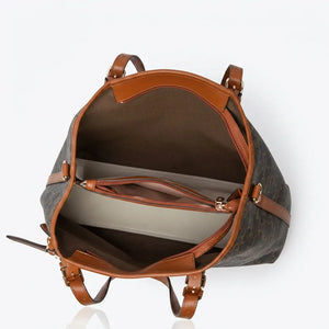 Coconuda - Borsa + portamonete shopping spalla simil pelle fantasia Logata tote bag tracolla