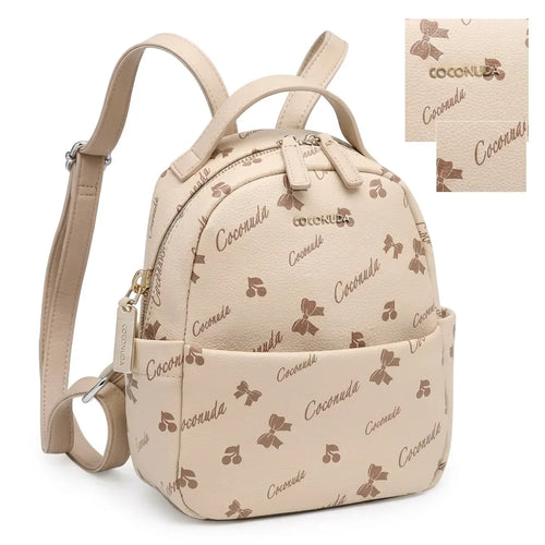 Coconuda - Zaino in simil pelle zainetto piccolo logato logo pastello fiocco
