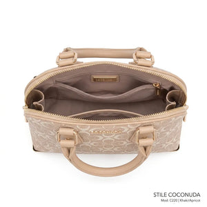 Coconuda - Borsa bauletto simil pelle fantasia Logata tote bag borchie piccola