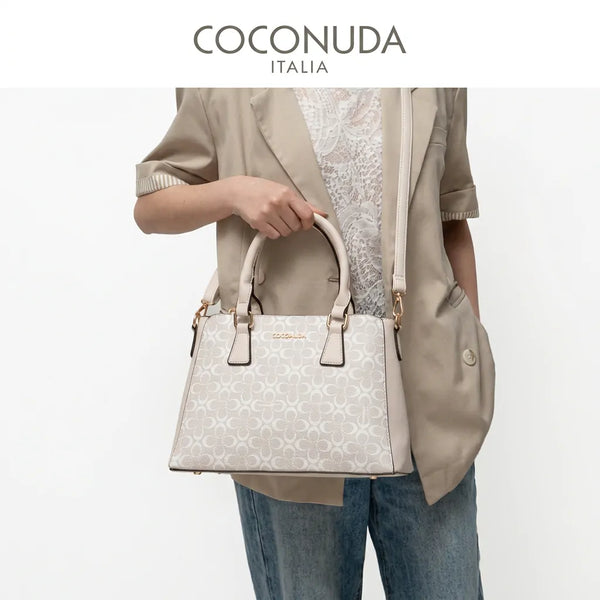 Coconuda - Borsa bauletto spalla simil pelle fantasia Logata tote bag tracolla