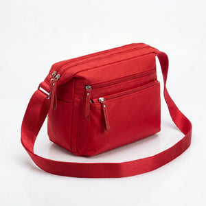 Sclerai - Borsa firmata Gyoiamea con 5 tasche zip Tracolla Donna in Nylon Multitasche