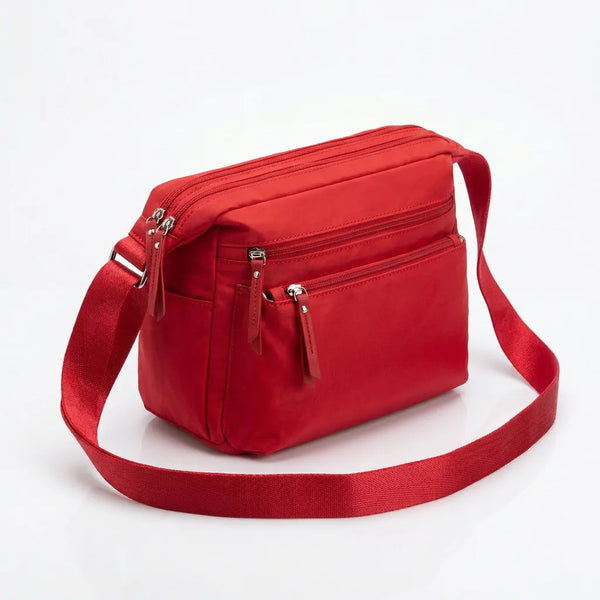 Sclerai - Borsa firmata Gyoiamea con 5 tasche zip Tracolla Donna in Nylon Multitasche
