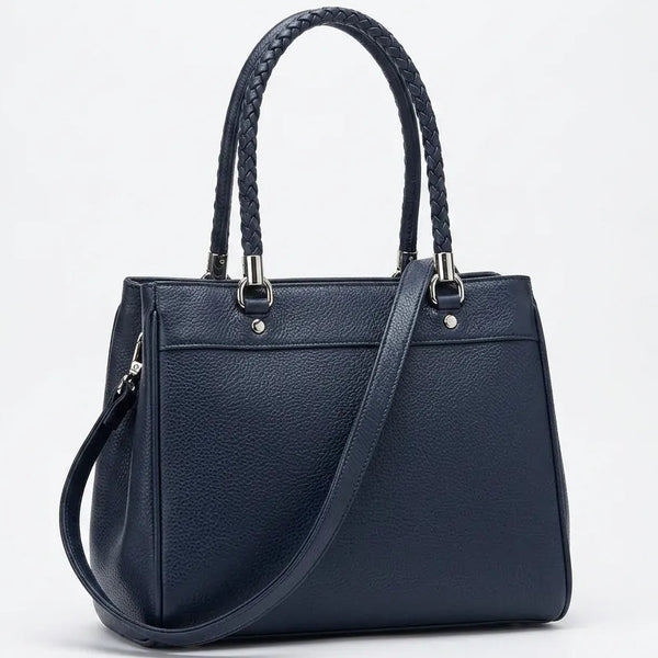 DUDLIN - Borsa donna toto bag a tracolla con multi tasche spalla elegante manici intrecciati