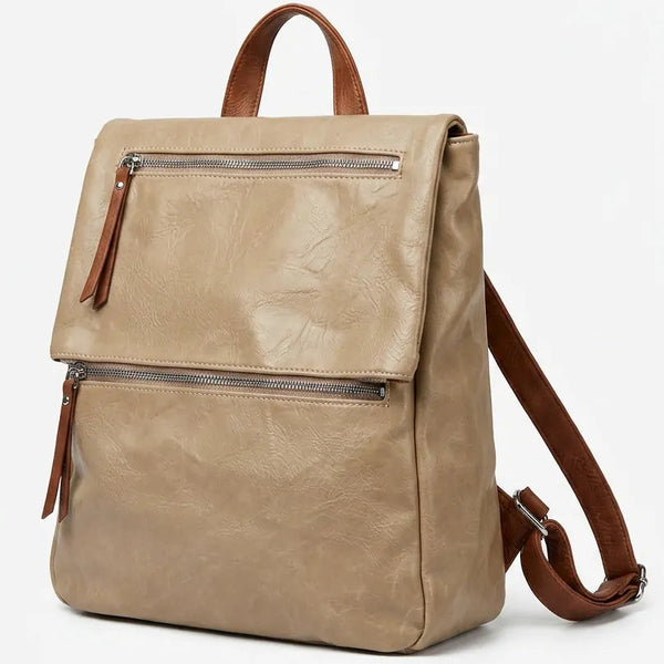 DUDLIN - borsa zaino 2in1 eco pelle venata TRASFORMABILE donna cuoio casual vintage