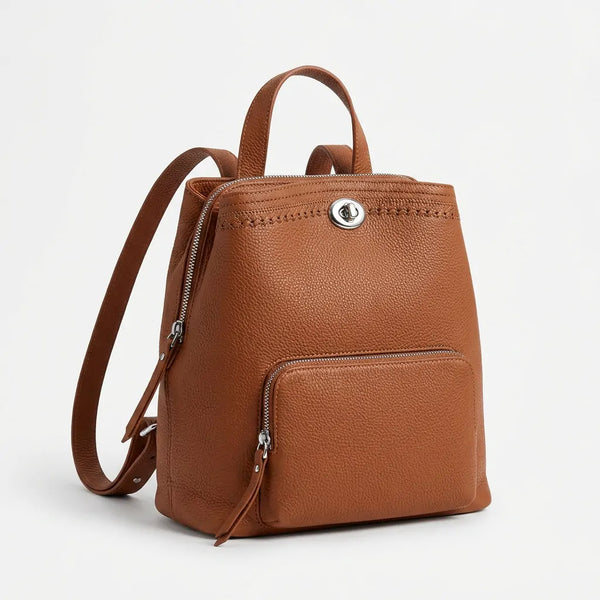 Tommassini - Zaino eco pelle multi tasche donna zainetto passeggio comodo moda pera
