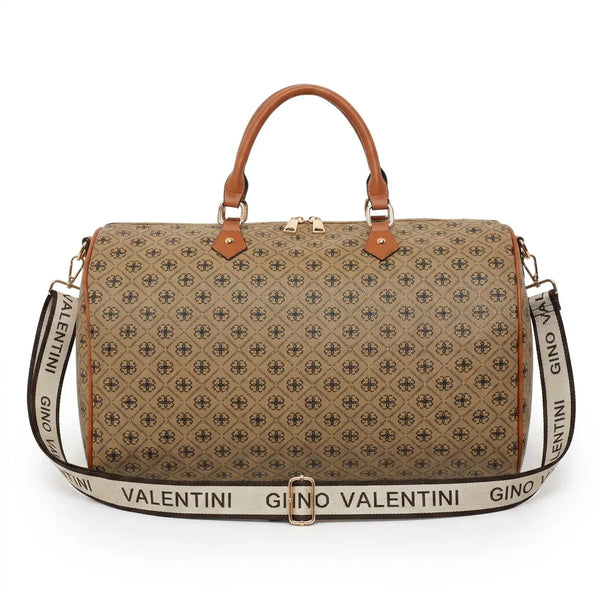 Valentini Gino - Borsa Donna borsone logato fantasia logo viaggio passeggio bauletto baule grande