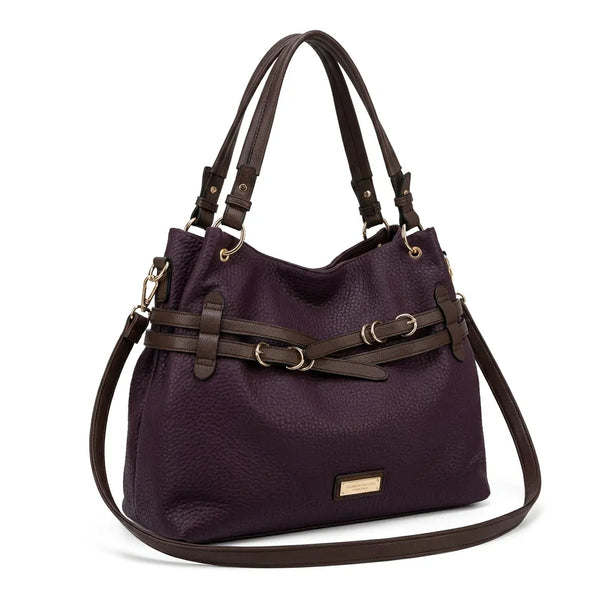 CHARRO - Borsa a Spalla Donna simil Pelle sacco cinghie con tracolla capiente