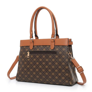 Valentini Gino - Borsa Donna grande tote bag Casual fantasia logata logo bauletto rigido vintage