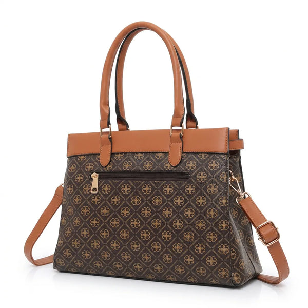 Valentini Gino - Borsa Donna grande tote bag Casual fantasia logata logo bauletto rigido vintage