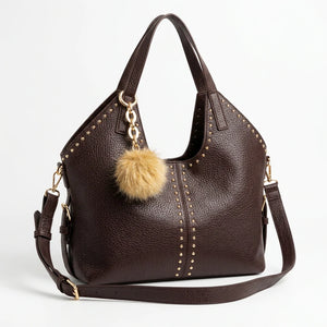 PODRI - Borsa a Spalla Donna simil Pelle Morbida Borsa shopping sacco hobo Grande borchie chiodi