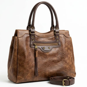 Tommasini - Borsa a bauletto biker cerniera ciondolo donna elegante rigida vintage