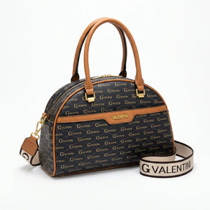 Valentini Gino - Borsa Donna grande tote bag Casual fantasia logata logo bauletto rigido