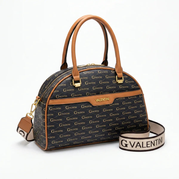 Valentini Gino - Borsa Donna grande tote bag Casual fantasia logata logo bauletto rigido