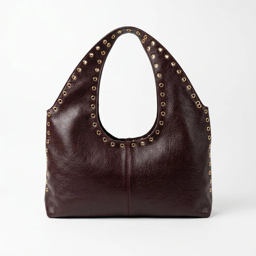 PODRI - Borsa a Spalla Donna simil Pelle Morbida Borsa hobo sacco borchie