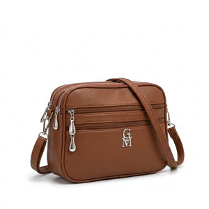 La Catalana - Borsa borsetta donna a tracolla firmata gyoiamea nuova 3 tasche zip