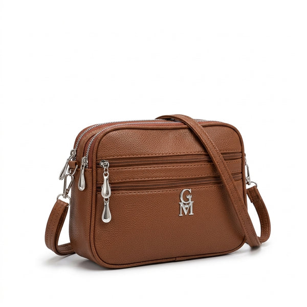 La Catalana - Borsa borsetta donna a tracolla firmata gyoiamea nuova 3 tasche zip