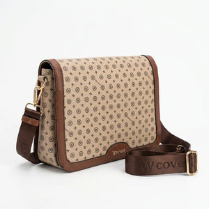 YYcoveri - Borsa firmata zip cerniere logata tracolla donna logo zip tracolla fantasia multi tasche platta