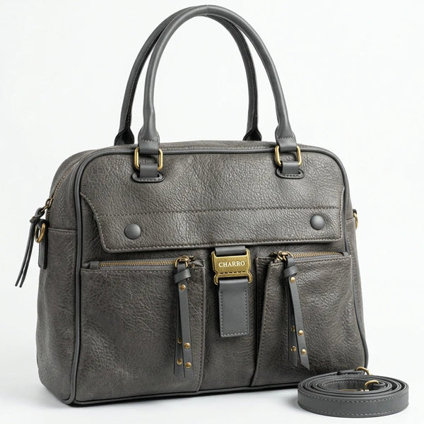 CHARRO - Borsa a Spalla Donna simil Pelle bauletto 2 tasche frontali tracolla