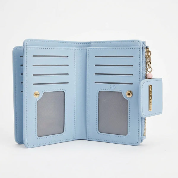 Mariella Burani  - portafoglio trifold portamonete firmato donna con scatola porta carte donna novità simil pelle zip (Copia)