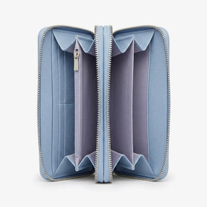 Mariella Burani  - portafoglio 2 zip cerniere firmato donna con scatola porta carte donna novità simil camoscio scamosciata pelle idea regalo