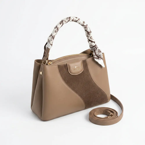 Erick&co - Borsa secchio con foulard Donna Modello Hobo Casual con Dettagli Dorati trapezoidale
