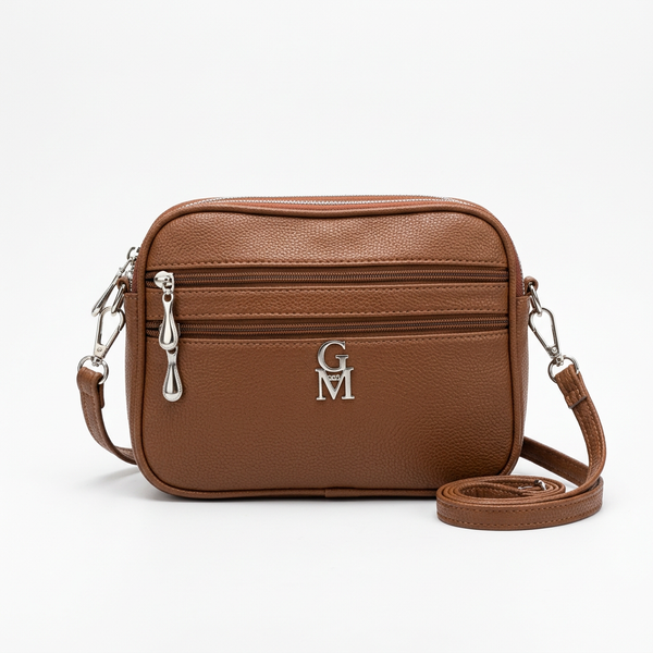 La Catalana - Borsa borsetta donna a tracolla firmata gyoiamea nuova 3 tasche zip