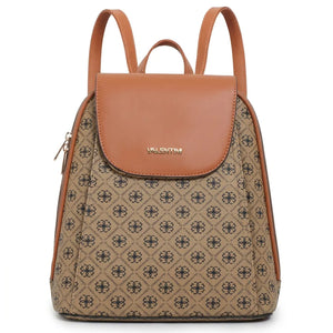 Valentini Gino - Zainetto zaino donna fantasia logata logo vintage simil pelle rigida multitasche passeggio