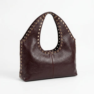 PODRI - Borsa a Spalla Donna simil Pelle Morbida Borsa hobo sacco borchie