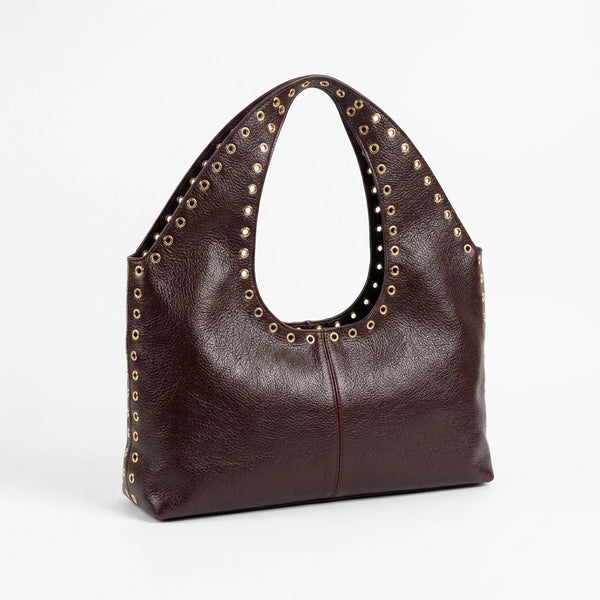 PODRI - Borsa a Spalla Donna simil Pelle Morbida Borsa hobo sacco borchie