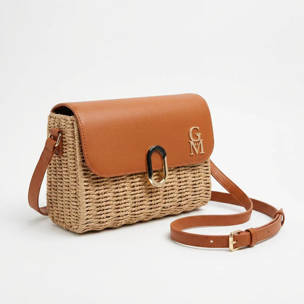 La Figghitta - Borsa Bauletto Donna In Paglia Rigida con Tracolla Borsetta Estiva a Mano tracolla