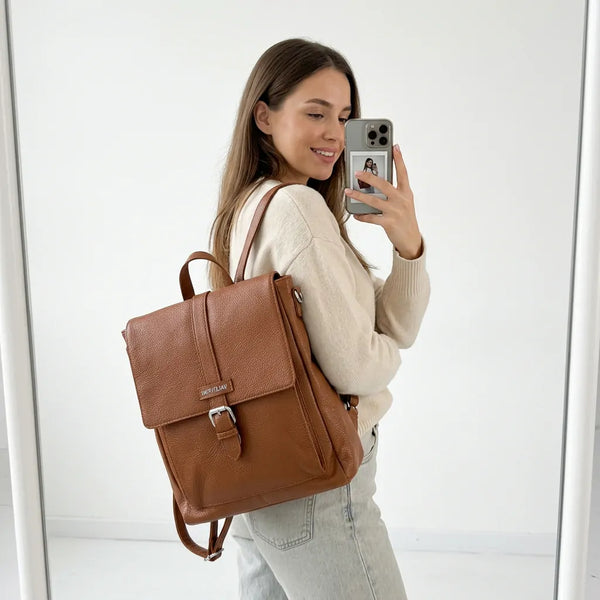 Valentini - borsa zaino 2in1 eco pelle venata TRASFORMABILE donna cuoio casual vintage