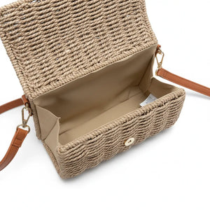 La Foyu - Borsa Bauletto Donna In Paglia Rigida con Tracolla Borsetta Estiva a Mano tracolla (Copia)