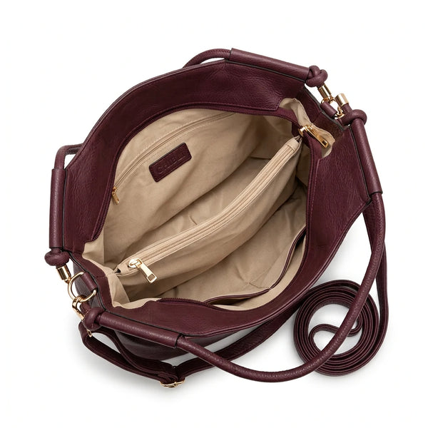CHARRO - Borsa a Spalla Donna simil Pelle sacco borchie borchiata manici con nodo