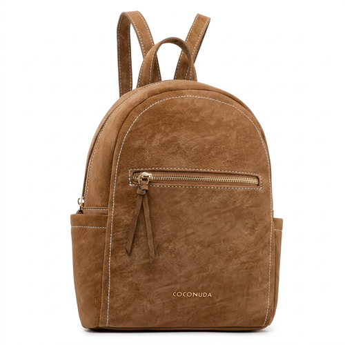 COCONUDA - borsa trasfmormabile zaino 2in1 donna pelle scamosciato camoscio cuoio spalla casual passeggio