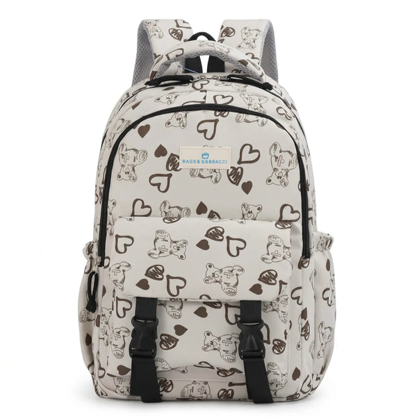 Baci&Abbracci - Zaino scuola viaggio con imbottitura femminile donna fantasia orsacchiotti cuori ragazza