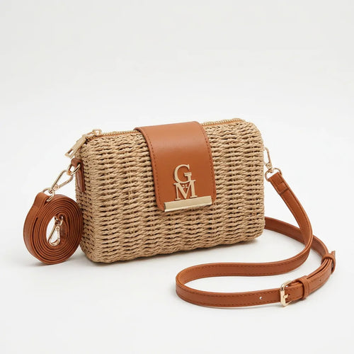 La Foyu - Borsa Bauletto Donna In Paglia Rigida con Tracolla Borsetta Estiva a Mano tracolla (Copia)