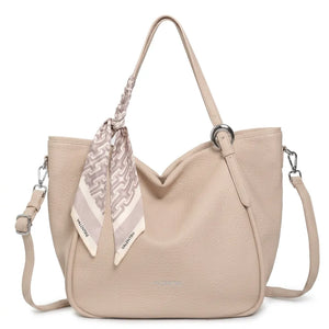 Valentini Gino - Borsa spalla nuova Donna shopping morbida spalla con foulard e tracolla simil pelle