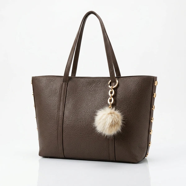 PODRI - Borsa a Spalla Donna simil Pelle Morbida Borsa shopping Grande borchie chiodi