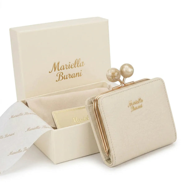 Mariella Burani  - portafoglio portamonete clucht piccolo firmato donna con scatola porta carte donna novità simil pelle