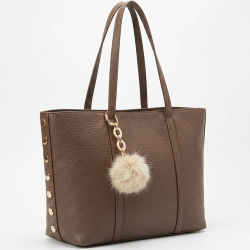 PODRI - Borsa a Spalla Donna simil Pelle Morbida Borsa shopping Grande borchie chiodi